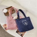 Custom Corduroy Women Tote Bags Casual tote bag corduroy cloth shopping bag